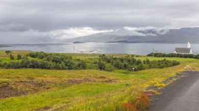 Islande à vélo 2014, en bordure du Hvallfjordur
